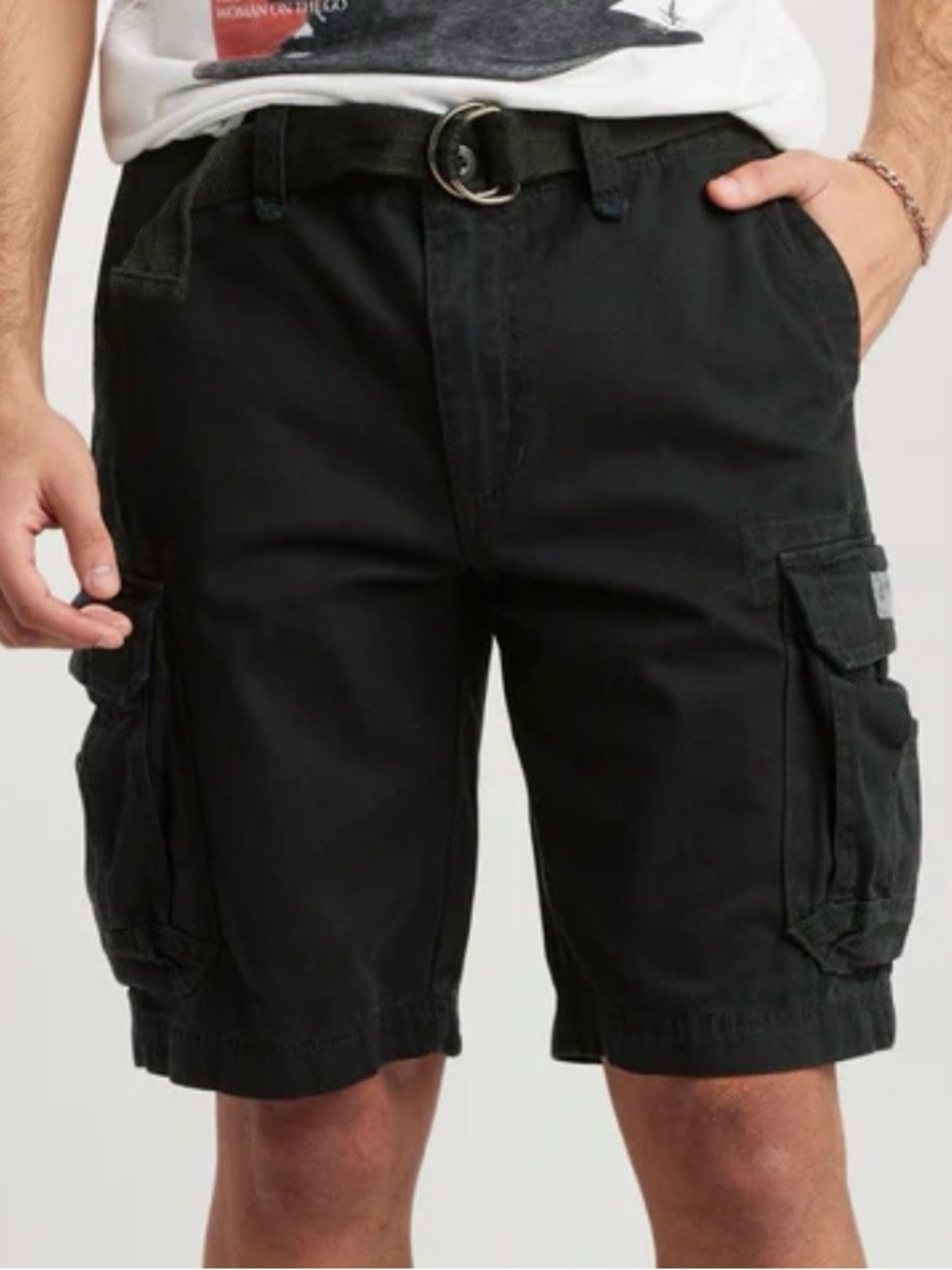 UNIONBAY Black Men's Cargo Shorts with Utility Pockets